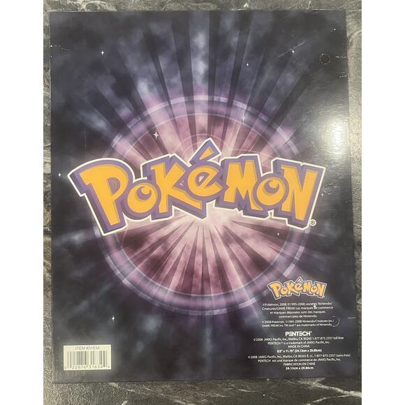 VTG New Pokemon Paper 3 Ring Folder Organizer Pokémon Binder -Mint!! Unpunched! - Picture 2 of 5